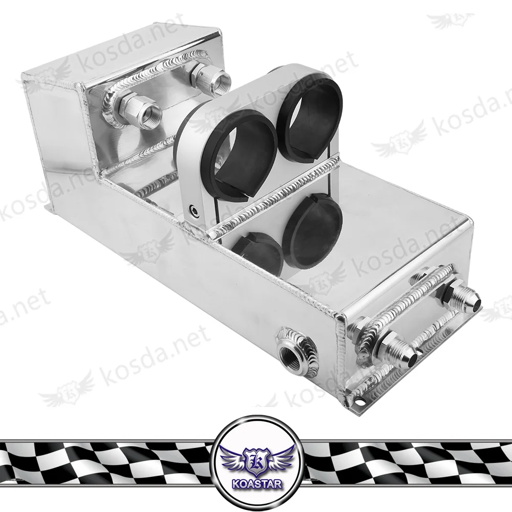 

Fuel Tank 4.75L RAW Aluminum SURGE TANK Y Block Bracket FUEL PUMP DUAL EFI WITHOUT 044 FUEL PUMP Silver