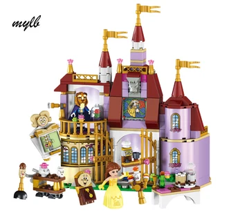 

mylb Beauty and The Beast Princess Belle's Enchanted Castle Building Blocks Girl Friends Kids Toys Compatible