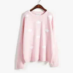 Зимние стильные женские 2018 корейские новые зимние свитера Harajuku милые 3D облака хеджирования толстый Круглый воротник свитер для женщин
