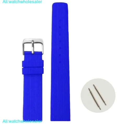 20mm Blue Color Silicone Jelly Rubber Ladies Men Watch Band Straps WB1071E20JB