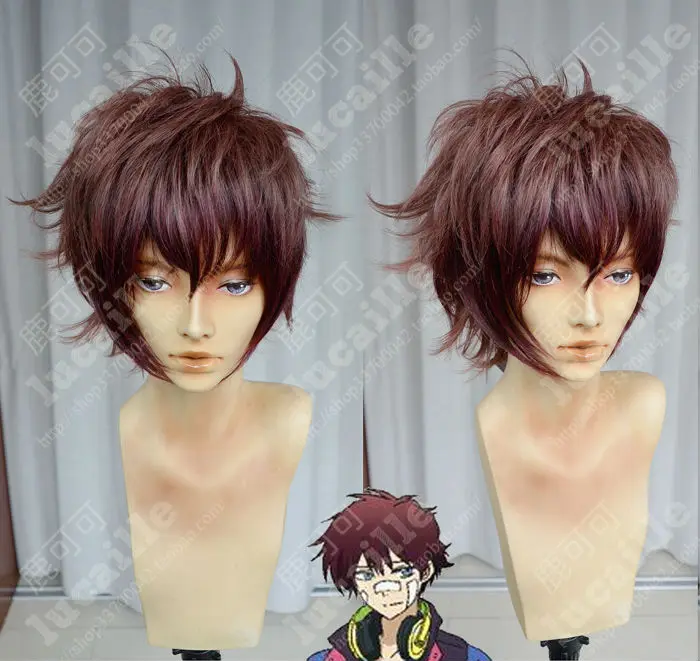

Nice Dark Red Brown Gradient Cosplay Anime Wig,Synthetic Hair