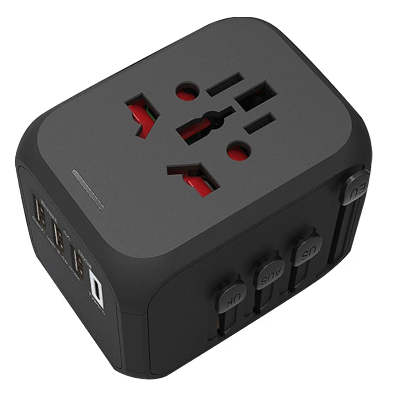 

International Universal Power Adapter Travel Adapter with 3.4A 4 USB Travel Adapter Worldwide Wall Charger for UK/EU/AU/Asia