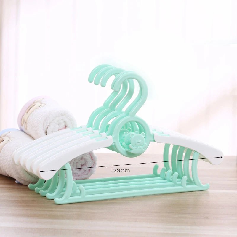 10Pc Durable Baby Clothes Hangers Telescopic Clothes Cute Cartoon Children's Hangers Kid Clothes Racks Baby Plastic Hanger