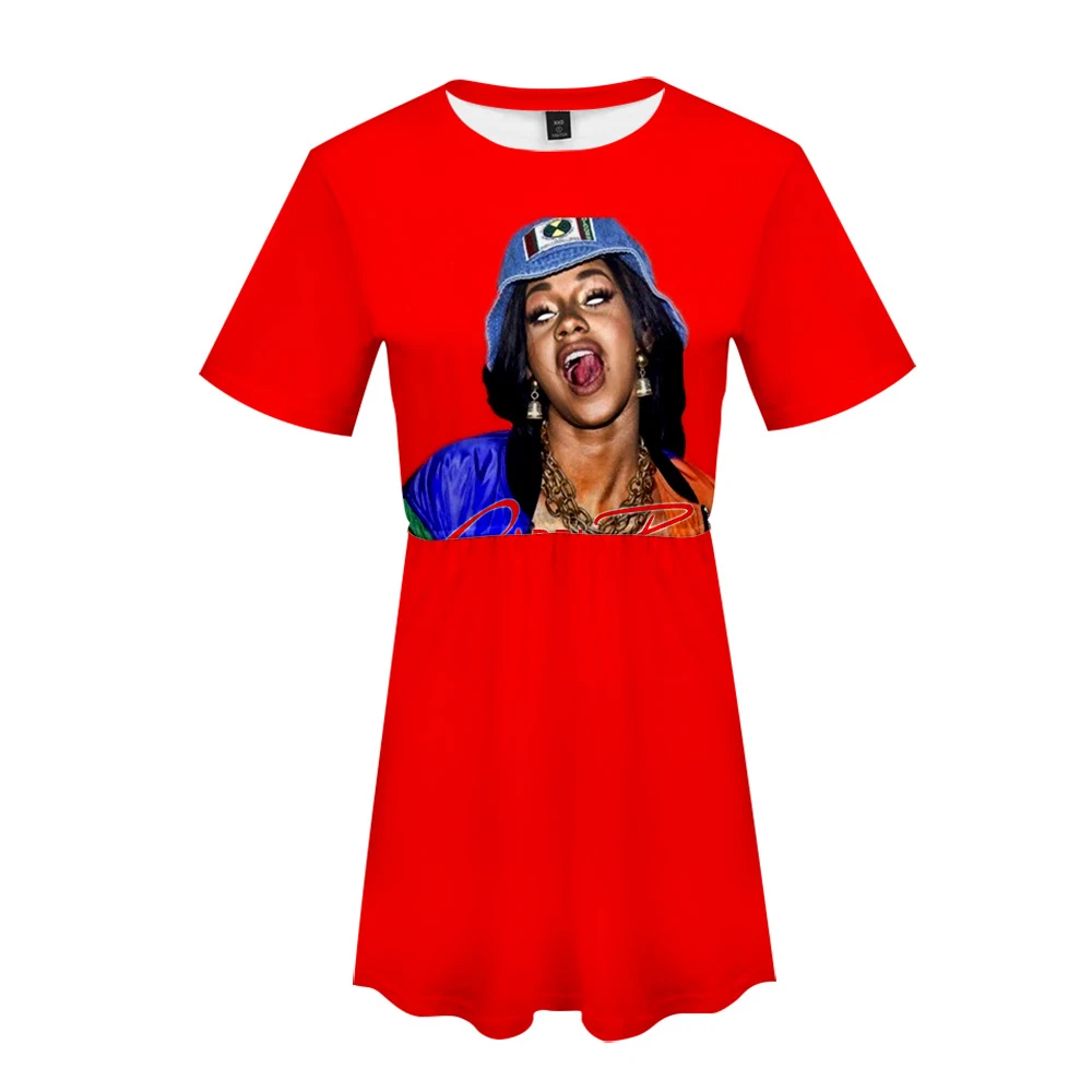 Cardi B 3D короткая юбка костюм Горячая футболка с коротким рукавом и короткая юбка костюм из двух предметов высокого качества Повседневный комплект из двух предметов