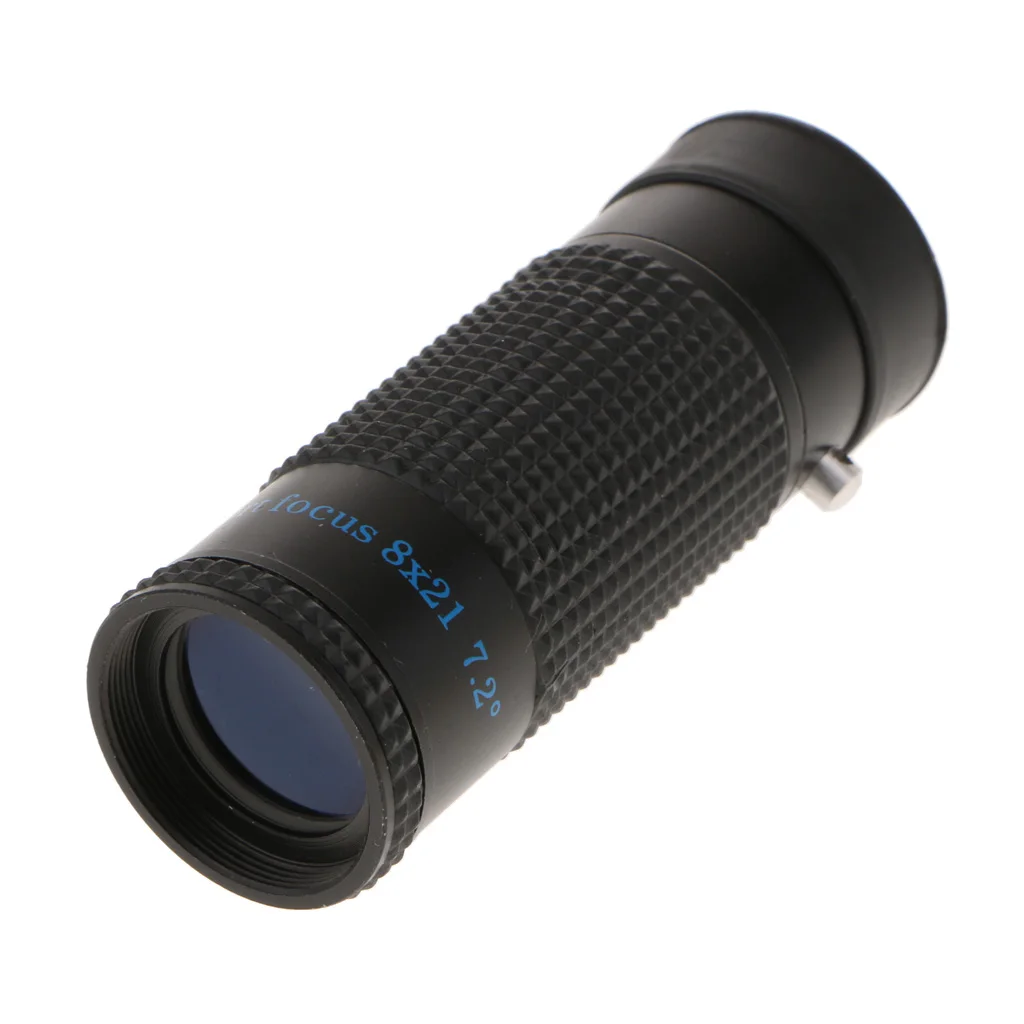 Mini Extra Short Focus 8x21 Monocular Typoscope Microscope Kits Black for Outdoor Sports Events Concert Bird Watching Camping