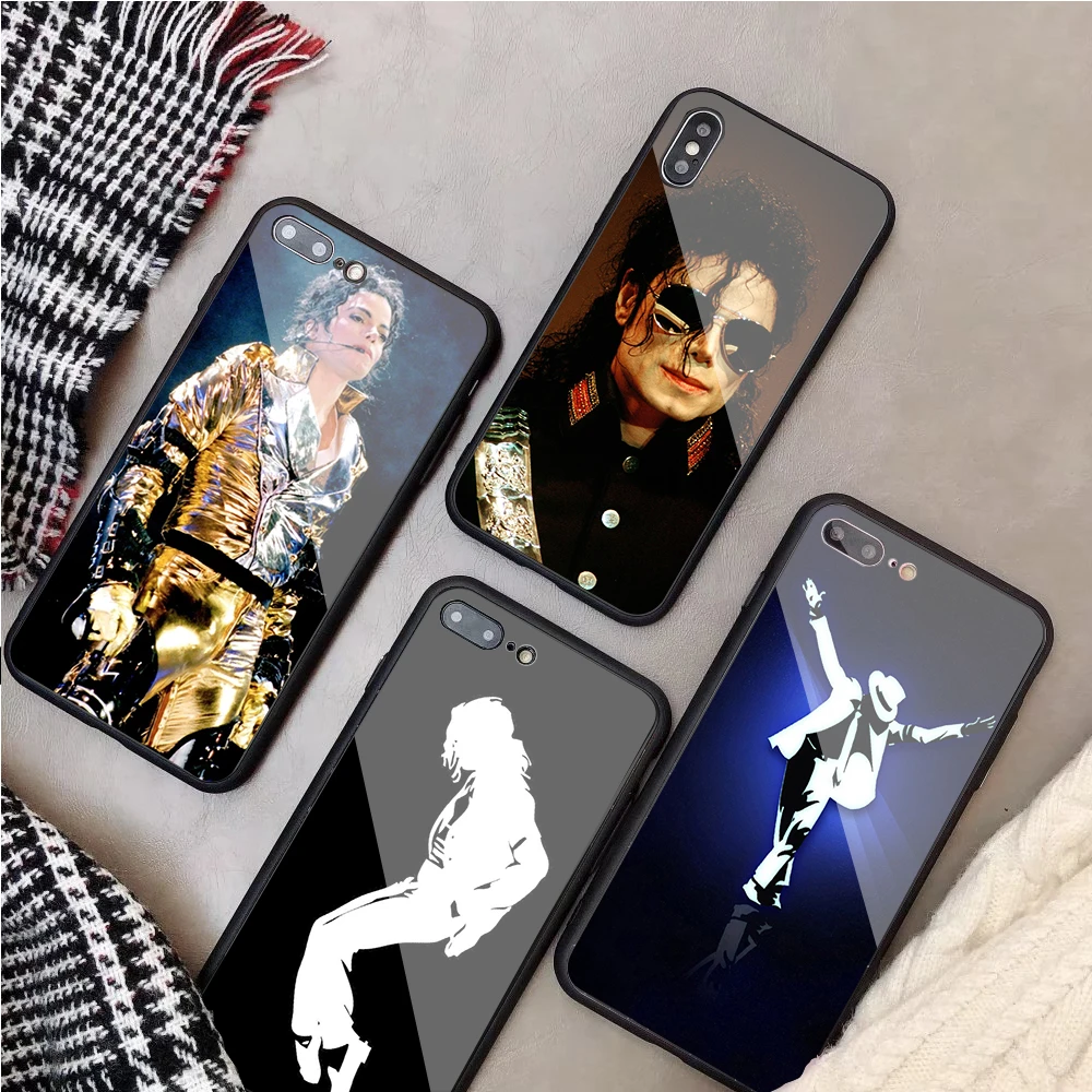 Michael Jackson toughened glass phone case For iPhone 5 5C 5S SE 6