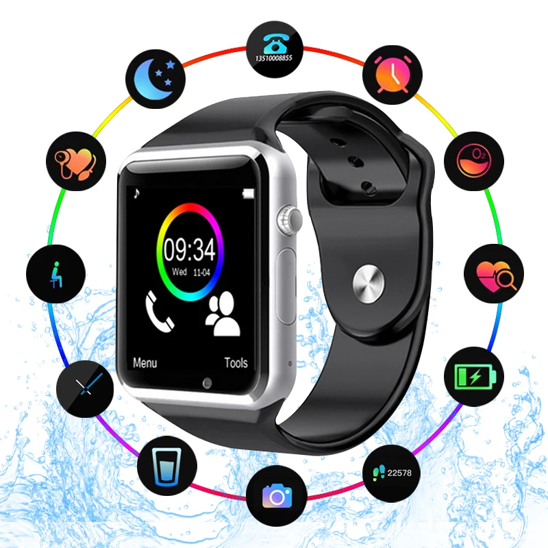A1 Bluetooth Смарт часы наручные часы Спорт Шагомер с SIM Камера Smartwatch для Android-смартфон России T15 хорошее, чем DZ09