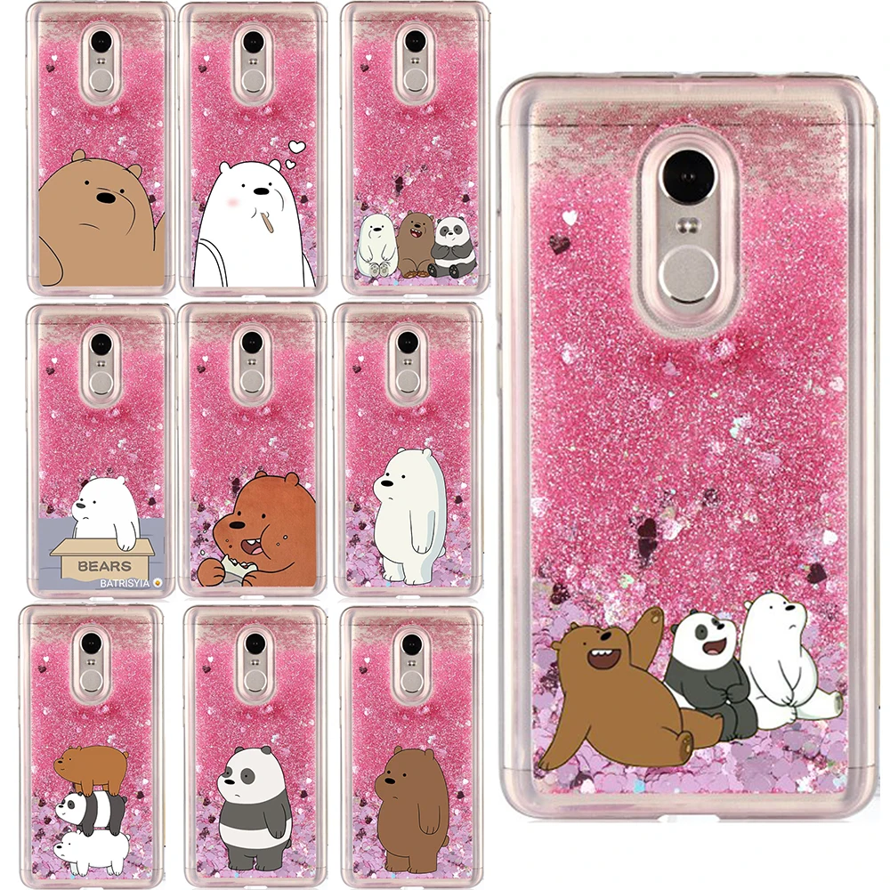 

Liquid Water Case for Xiaomi Redmi 6A S2 4A Note 3 4X 5 Plus 6 7 5A Pro A2 Lite Cartoon Bare Bears Panda Soft Cover Phone Cases