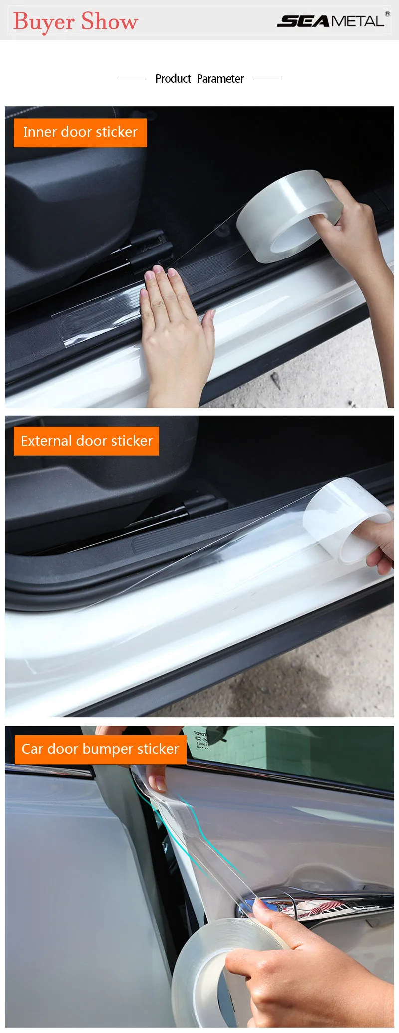 Car Stickers And Decals Auto Interior Protector Film Door Edge Protective Tape Automobiles Sill Vinyl Car Stickers Accessories funny car stickers