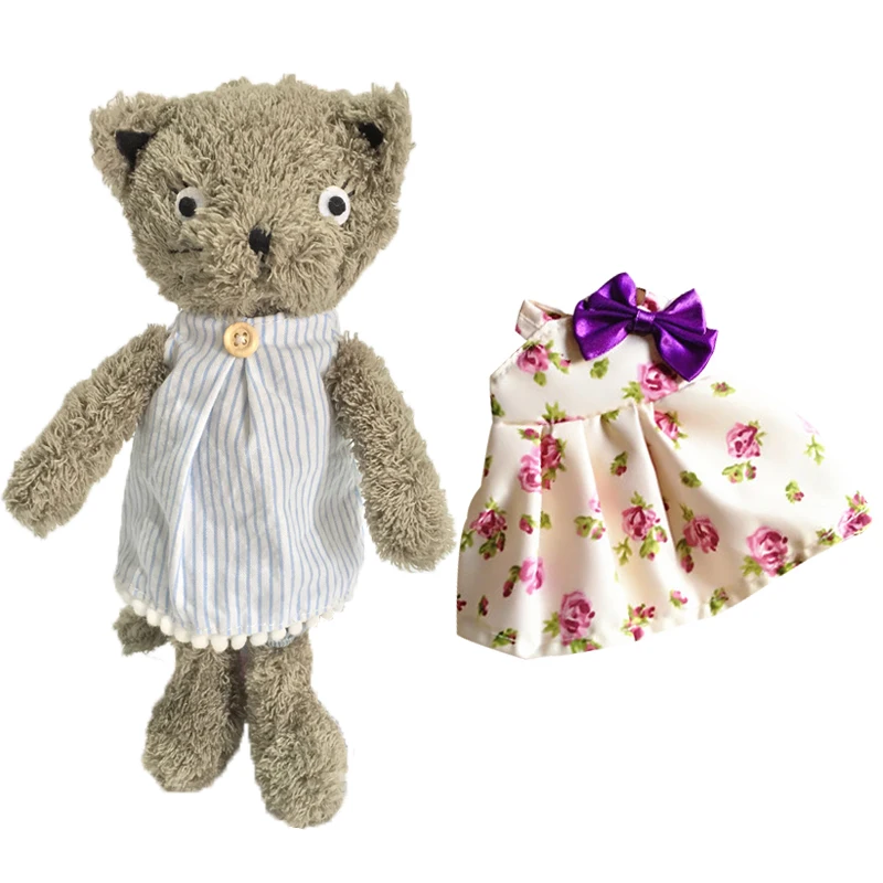

Cute Cats Plush Dolls with Clothes Dressing Cat Stuffed Animals Soft Toys for Children Girls Kids Baby Birthday Christmas Gifts