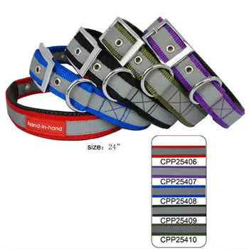 

UPS 50Pcs/Lot 5 Colors Lively Pet Dog Reflective Double Layers & Padded Collar 2.5cm(C-24") CPP25406