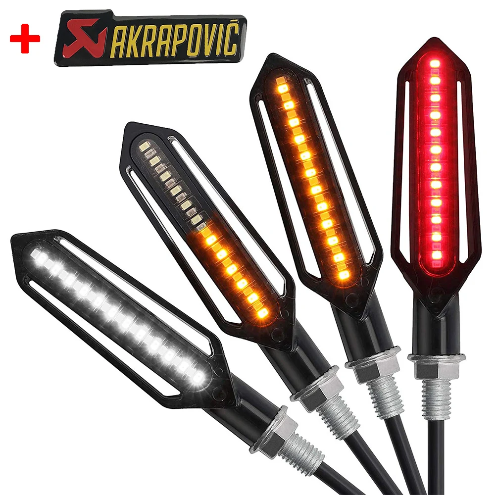 

2/4Pcs 12V Universal Turn Signal Flowing Turn Signal Motorcycle Flasher Light DRL Indicator Light Racing Led Blinker Brake Lamp