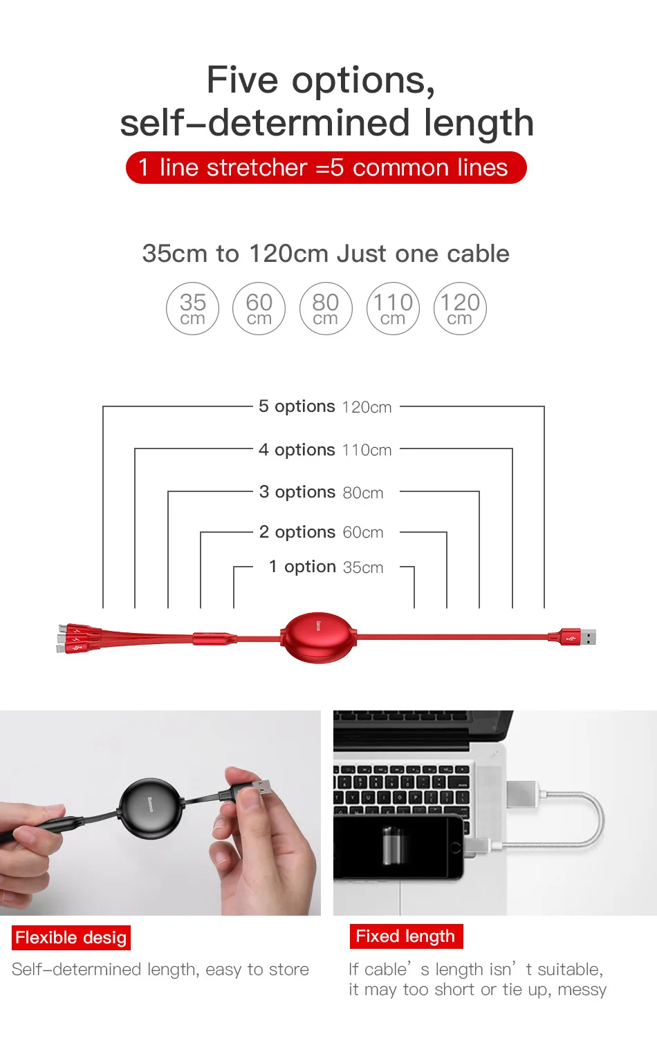 Baseus 3 в 1 Выдвижной USB кабель для iPhone Xs Max Xr X 3.5A Быстрая зарядка зарядное устройство Micro usb type C кабель для samsung Xiaomi