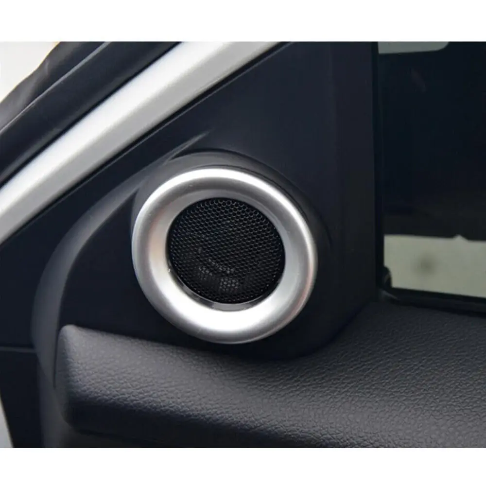 

BBQ@FUKA 2X Inner Car Door Audio Speaker Ring Cover Loudspeaker Trim Car Sticker Fit For Honda Civic 2016