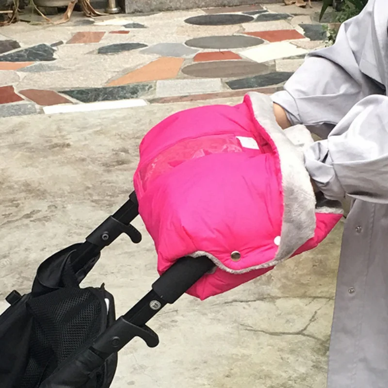 

Baby Stroller Mitten Thick Warm Antifreeze Hand Cover Windproof Waterproof Glove With Phone Pocket