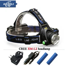 head flashlight Frontal led headlight CREE XML T6 XM L L2 headlamp 3800 lumens head lamp 18650 Rechargeable Battery