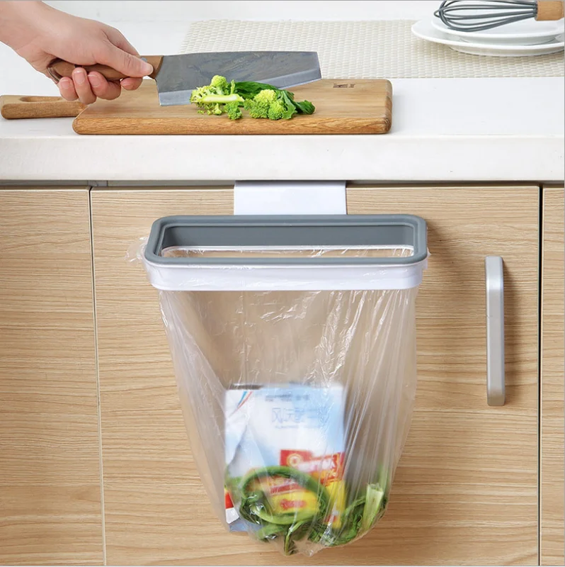 

Garbage Bag Holder Trash Rack Storage Cupboard Cabinet kitchen Tools Door Back Hanging Economic Storage Racks Convenient