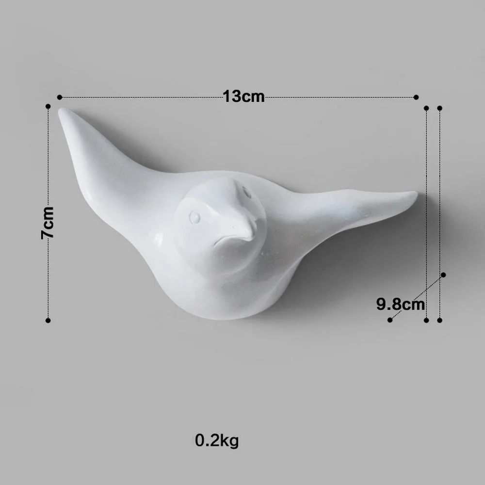 Декоративный крючок Чайка, крючок для двери ванной комнаты, современный стиль, смола, 3D Чайка, Форма Крюк для украшения - Цвет: White Small