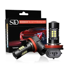 2 шт. противотуманных фар H11 светодиодный H8 HB3 9005 HB4 9006 светодиодный лампы 1200LM 6000 K белый вождение автомобиля Габаритные огни авто светодиодные лампы 12 V 24 V