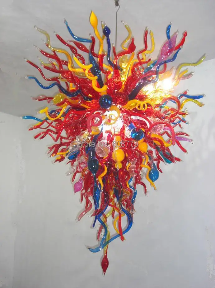

Free Shipping Mulri Color Murano Glass Wrought Iron Chandelier