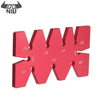 

DANIU 1Pcs Red Aluminum Alloy Angle Gauge 20-65 Degree Angle Gauge Angle Template Ruler for Woodworking Tool