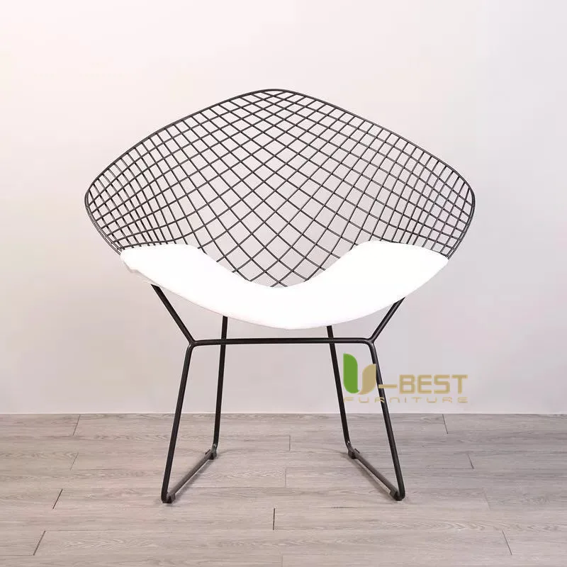 U-BEST открытый Реплика Bertoia алмазная проволока обеденный стул, хромированная фурнитура Алмазная кожа стул Гарри