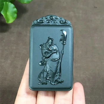 

Hetian jade jade Guan Gong brand pendant sapphire fine material skillful carving station Guan Gong Yu brand jade pendant hp19#