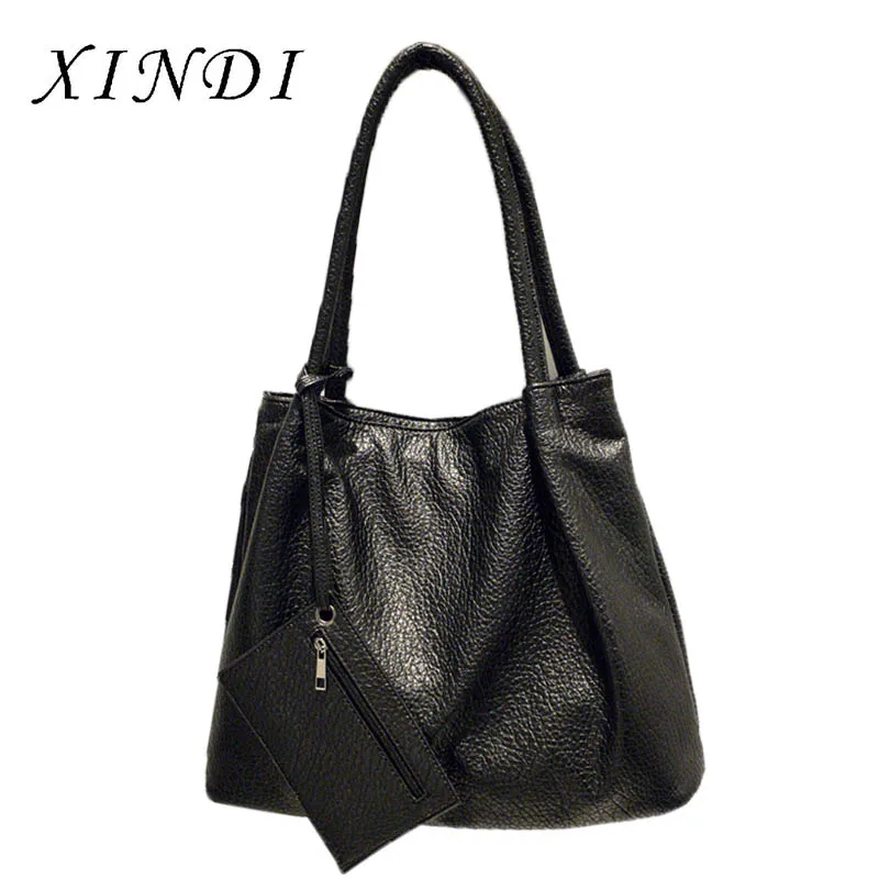 

2018 soft PU Leather Handbags Women Big Totes Bags High Quality Luxury Designer sac a main Vintage Shoulder Bag Travelling bag