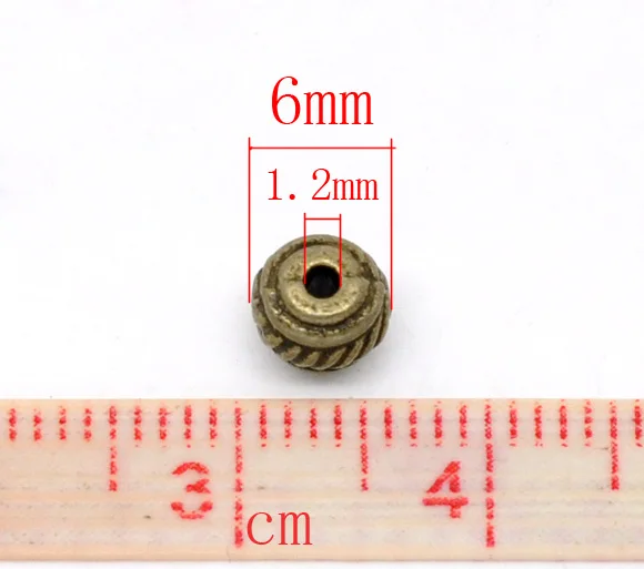 Цинковые металлические бусины-вставки из сплава баррель античная бронза StripeColor покрытием около 6 мм x 5 мм, отверстие: около 1,2 мм, 20 шт. Новинка