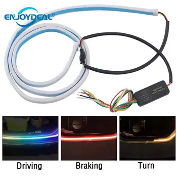 

12V Waterproof LED Car Light Tail Trunk Tailgate Strip Lights Brake For Car Brake Turn Signal Light Flow Type Led Strip 2020 NEW