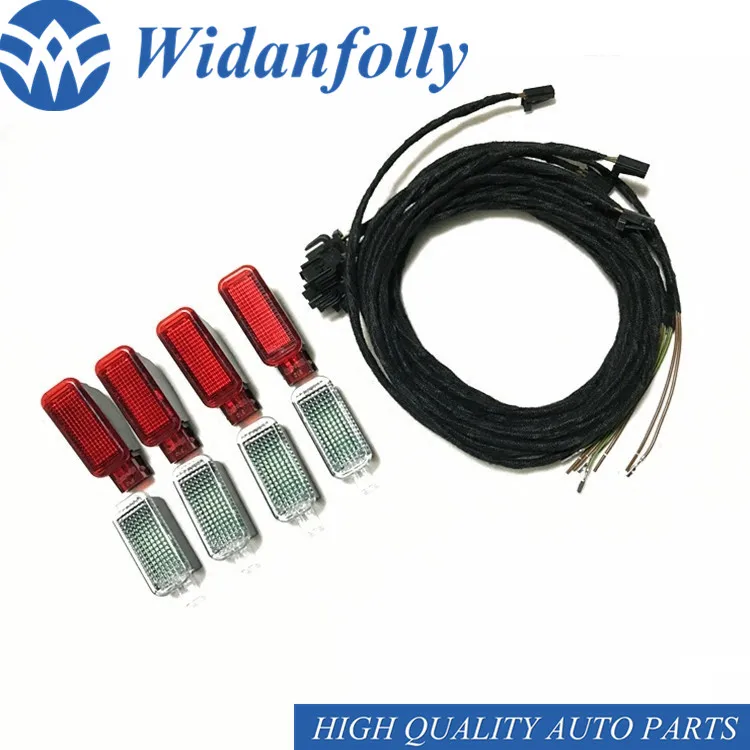 Widanfolly 8PCS SET LED Footwell Light Red Door Warning Light Lamp For A3 A4 A5 A6 A7 A8 S8 Q3 Q5 TT R8 8KD 947 411 3AD 947 409