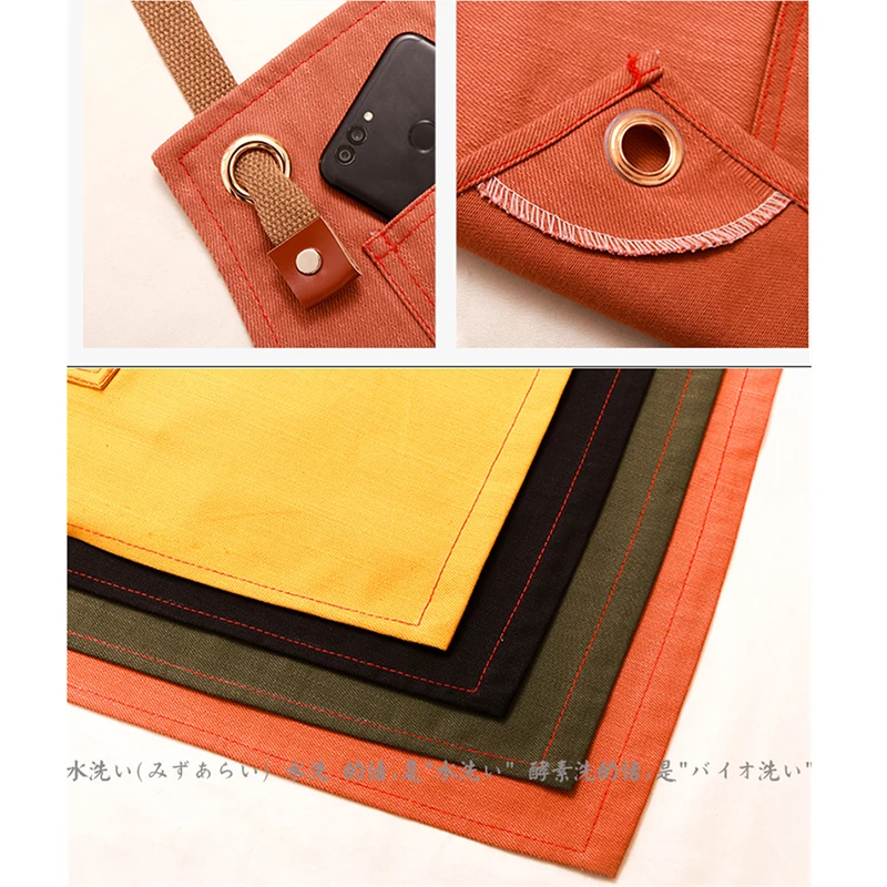 Canvas Bibs Aprons for Women Men Leather BBQ Chef Home Kitchen Dress Barber Hairdres Cafe Cook Waiter Custom logo Pinafore Gift