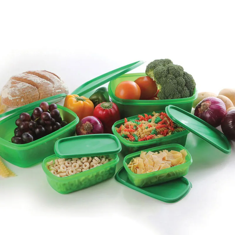 

5pcs stay fresh green container Kitchen Container Keep Fresb longer fruits vegetables Storage Bins Boxes Crisper