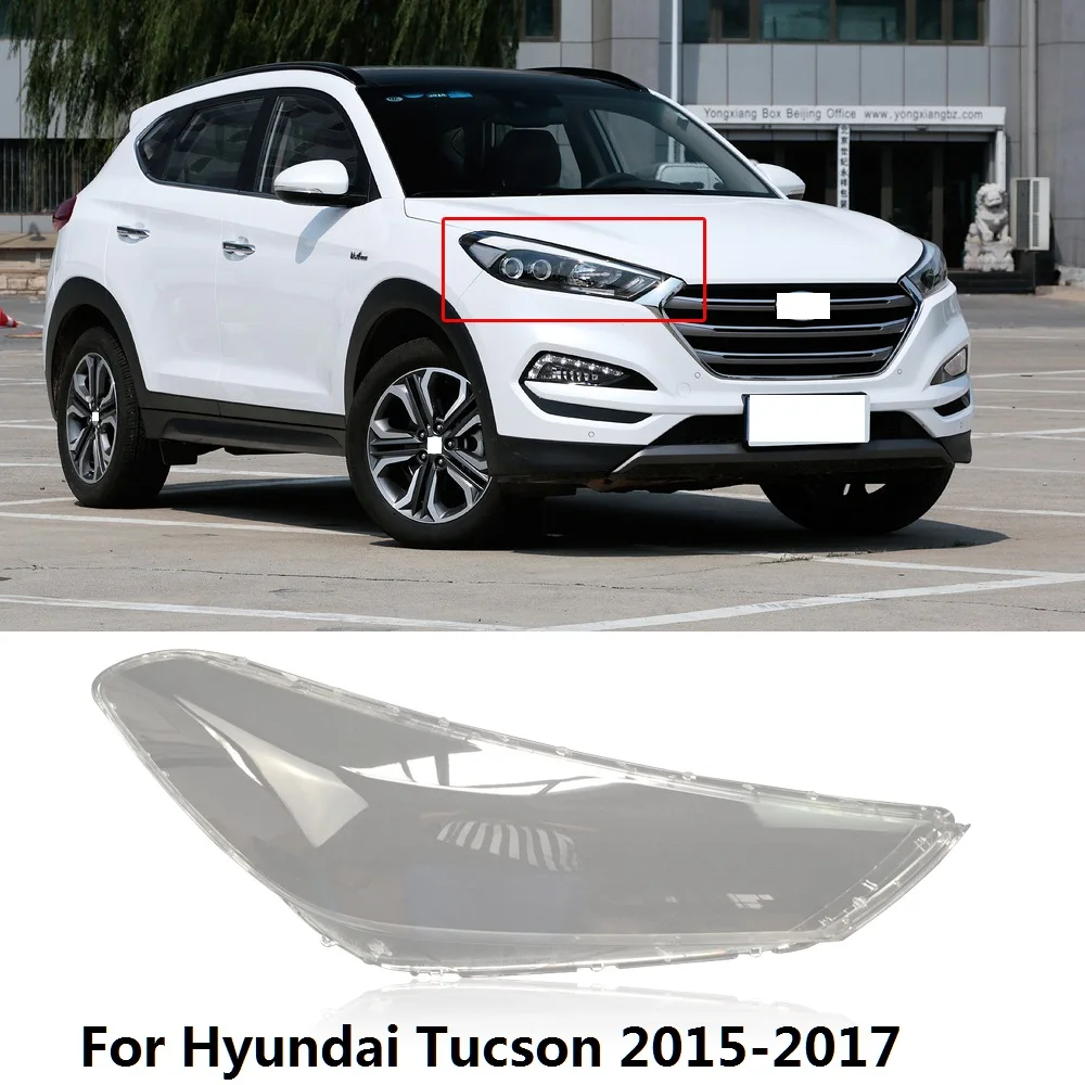 

CAPQX 1PCFor Hyundai Tucson 2015-2017 Front Headlamp Lamp cover Headlight Lampshade Waterproof Bright Lamp Shade Shell Cover Cap