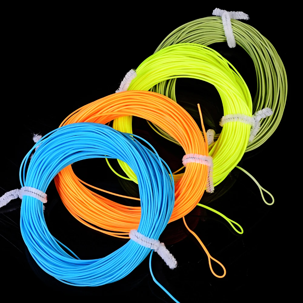 PRO BEROS 100FT Вес вперед плавающей Fly лески WF-2F/3F/4F/5F/6F/7F /8F Fly Line Зеленый мох/оранжевый/Fluo желтый Цвет