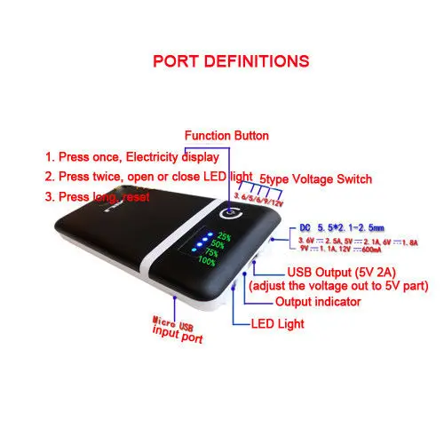 3 6/5/6/9/12 в USB постоянный ток 18650 аккумулятор зарядное устройство для мобильных