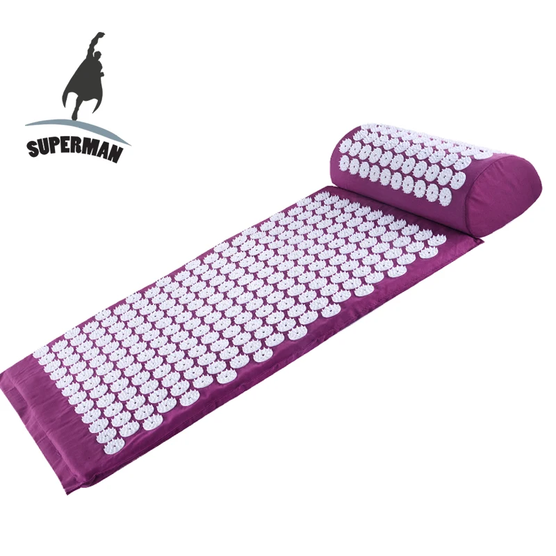 

Superman massage mat acupuncture fitness yoga acupressure cushion shakti back pain foot mat