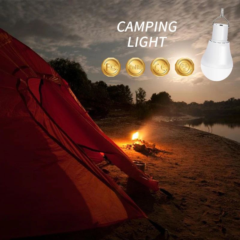 

15W Solar Light Led Lamp Solar Panel Charge Portable Outdoor Lighting Led 250LM Emergency Bulb for Camping Garden Tent Fishing