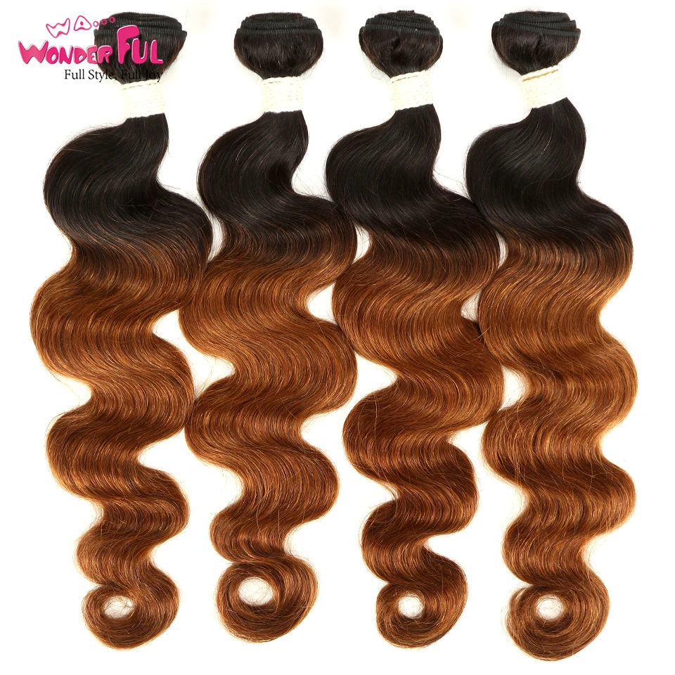

Brazilian Hair Body Wave 1B 613 Bundles Honey Brown Weave Body Wave Bundles Human Hair Weave #1B/27 30 #1B/99J #1B/4/27 30