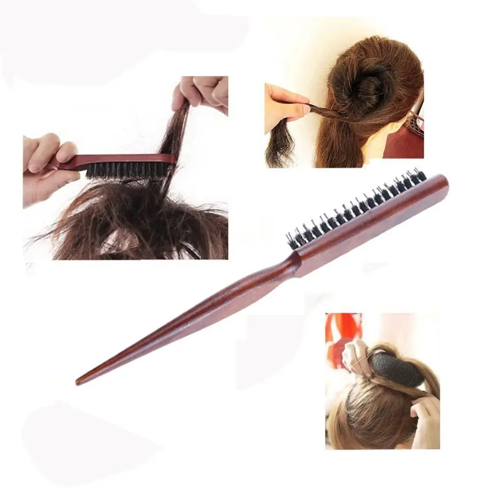 

1 PC Professional Salon Teasing Back Hair Brushes Wood Slim Line Comb Hairbrush Extension Hair dressing Hair Care Styling Tool