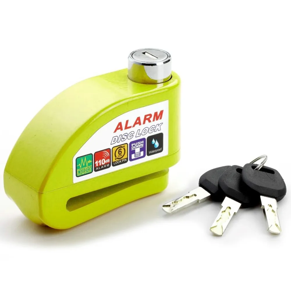 

Moto Motorcycle Alarm Lock Disc Lock Scooter Bicycle Disc Brake Lock Security Anti-theft Alarm Lock with 3 Keys