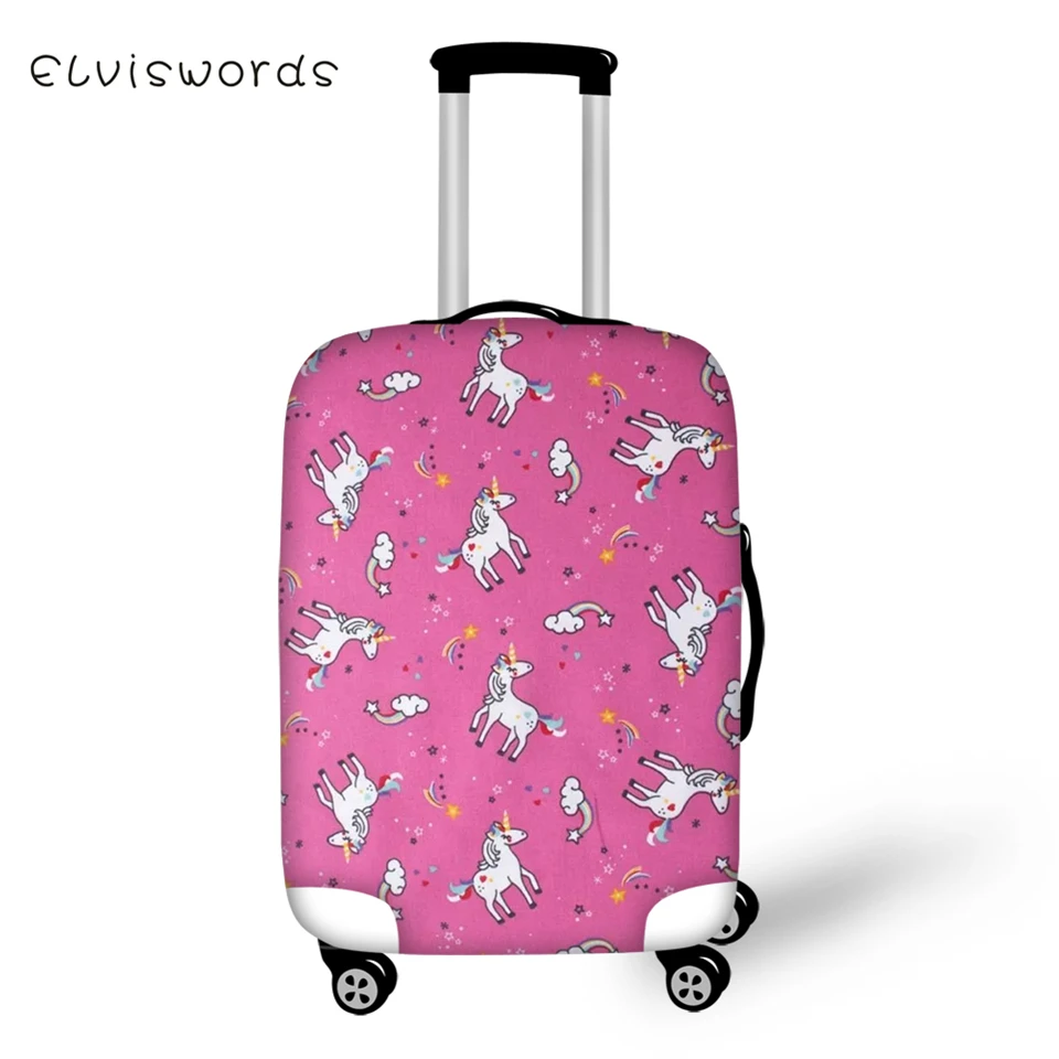 

ELVISWORDS Suitcase Protective Cover Uni Corn Horse Pattern Elastic Dust-proof Cover Kawaii Design Travel Luggage Accessories