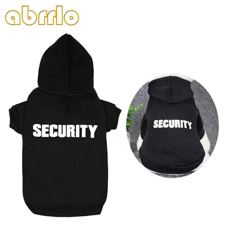 

Abrrlo Black Dog Hoodie Letter Printing Hooded Dog Coat Costume Cotton Sport Puppy Clothes For Small Larger Pug French Bulldog