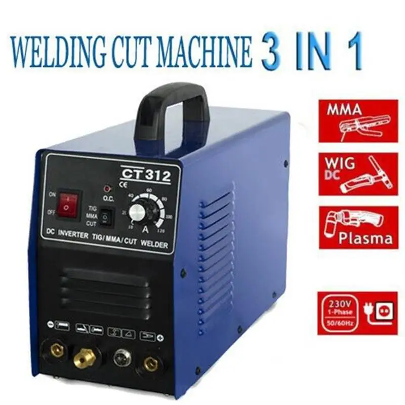 

CT312 110/220V Tosense Welder + Plasma Cutter 3in1 Welding Machine + Consumable