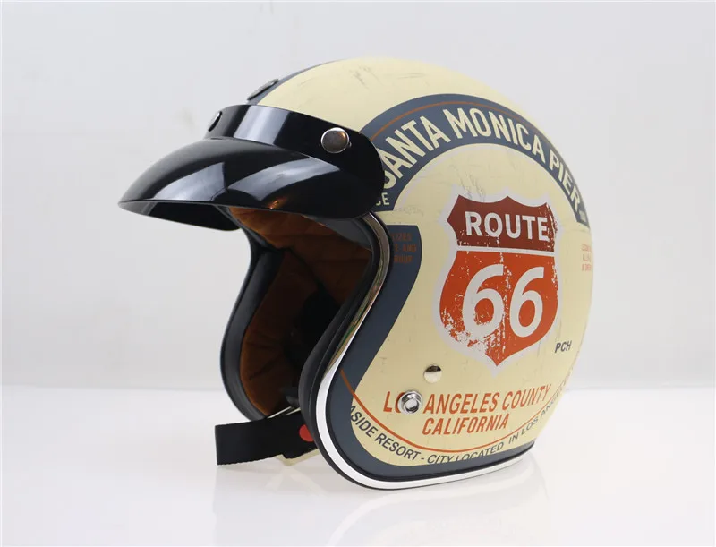 Lucky 13 Ретро мотоциклетный шлем DOT одобренный 3/4 открытый шлем TORC T50