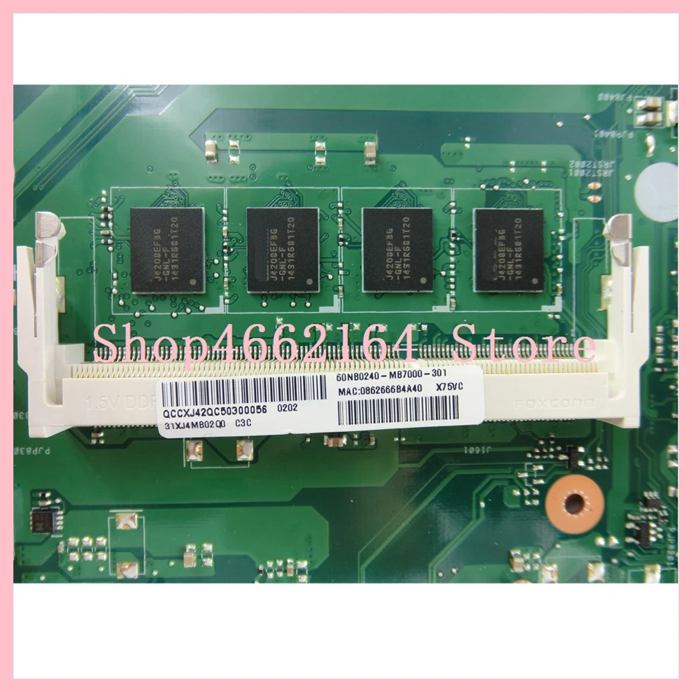 awesome  X75VC Motherboard i5-3337 CPU 4GB RAM GT720M/2G mainboard For ASUS X75VF75V X75VB X75VD X75VCP Lapt