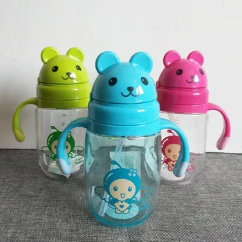 

Children's Cartoon Practice Drinking Cup With Handle Leakproof Cup Water Bottle Baby Learning Drinking Water Bottles 350ml