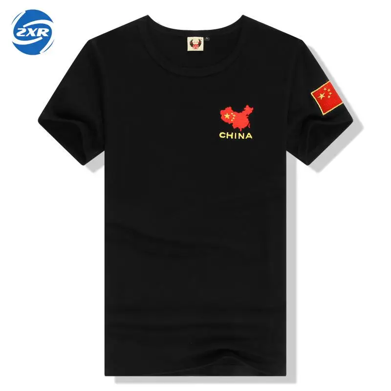 

Summer Uniforms Embroidered Chinese Men's Cotton Short Sleeved Military Fans Half Sleeved Body Repair Clothes Hiking T-shirt