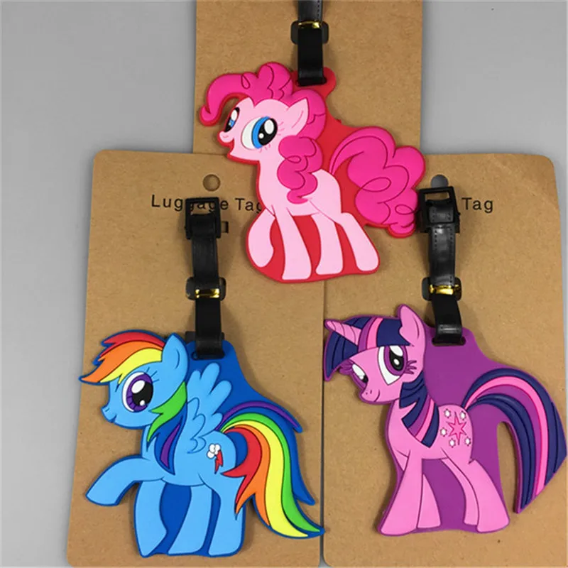 Handmade PVC Fashion Horse Unicorn Suitcase Luggage Tag Cartoon Ponies Address Holder Baggage Label Identify Travel Accessories