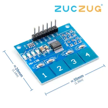 

NEW 4Channel Digital Touch Sensor Capacitive Switch Module Button TTP224